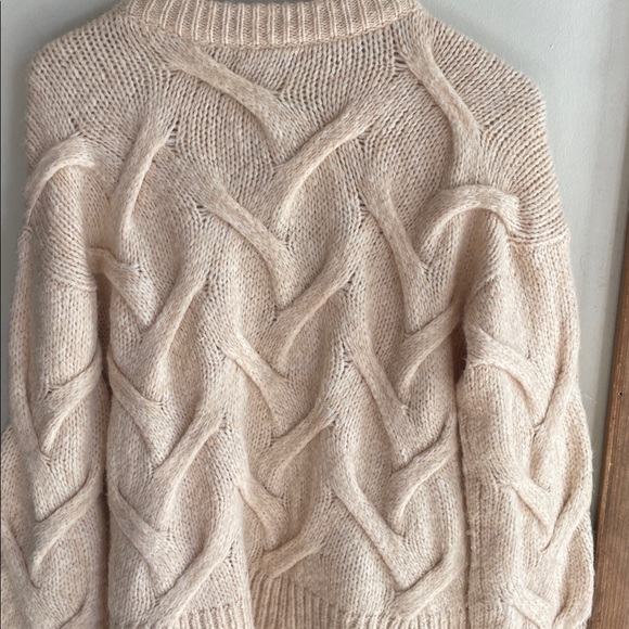 Madewell Cable Ashmont Cardigan Sweater Heather Powder - Picture 9 of 15
